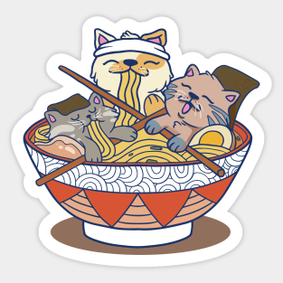 Ramen and Cats Sticker